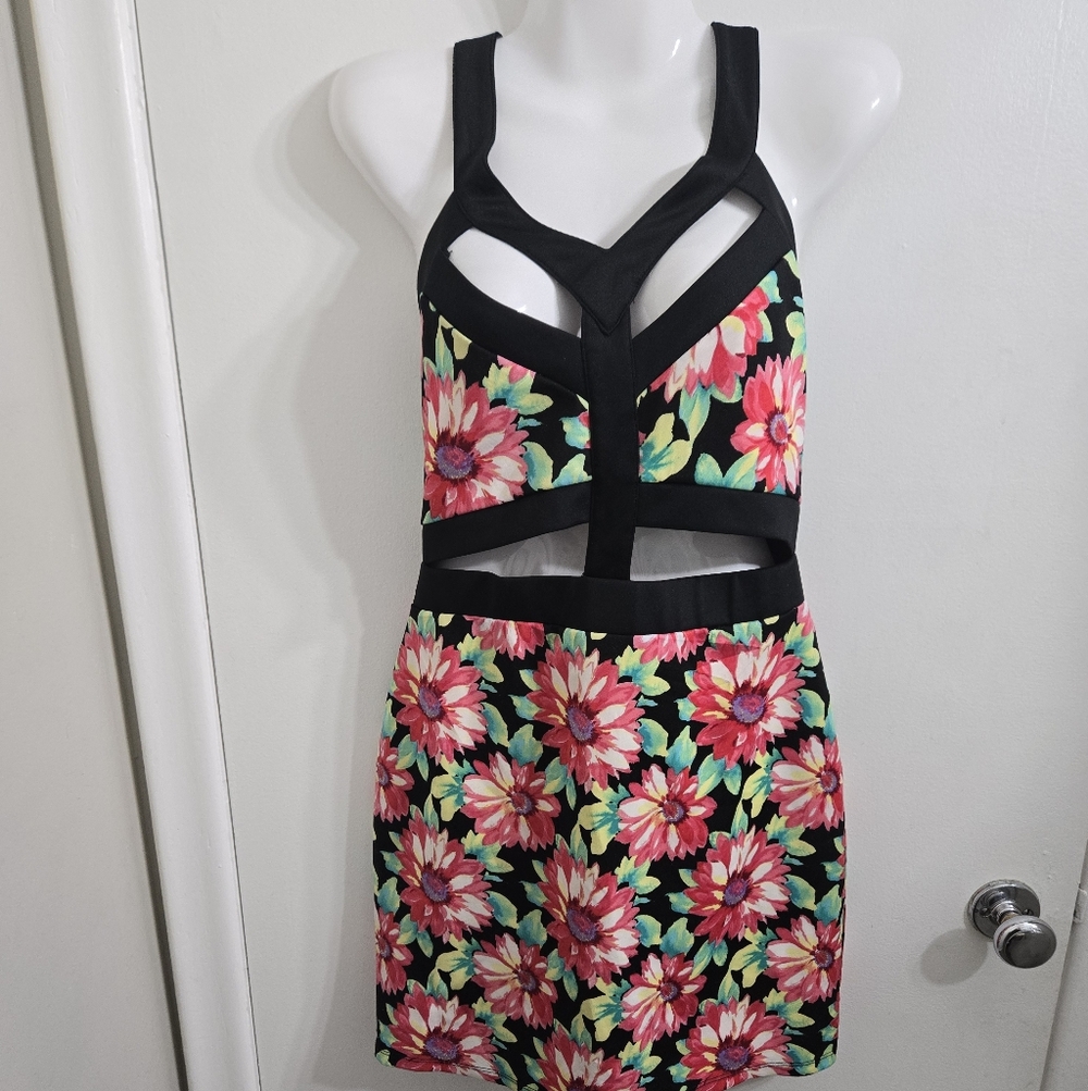 31) Floral Cutout Dress